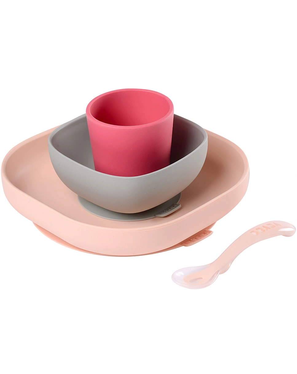 Silikon-Geschirrset BIG MEAL 4-teilig in old pink