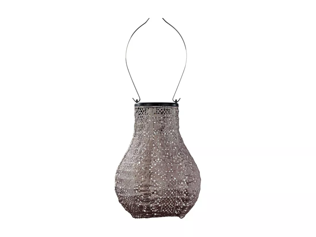 Lanterne solaire Bulb 16 cm Lace - Taupe