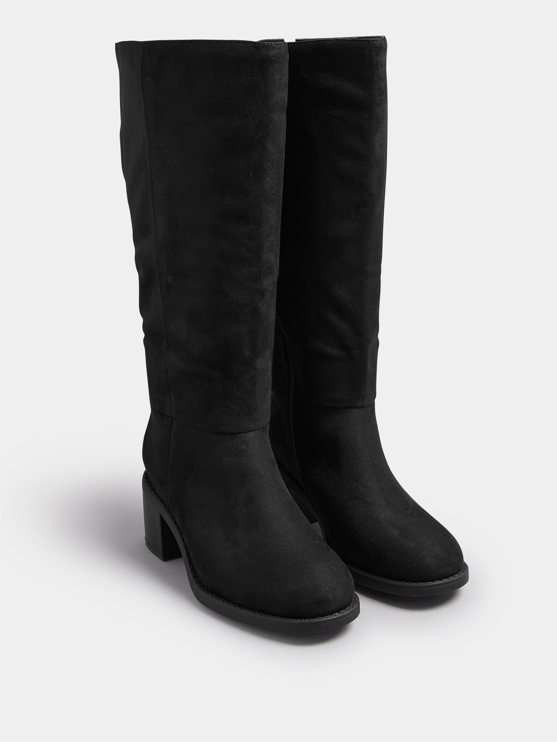 Yours Curve Block Heel Knee High Boots