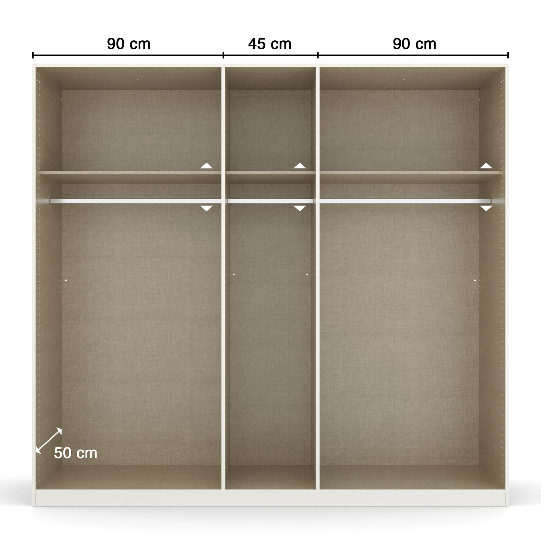 Drehtürenschrank - alpinweiß - 226 cm