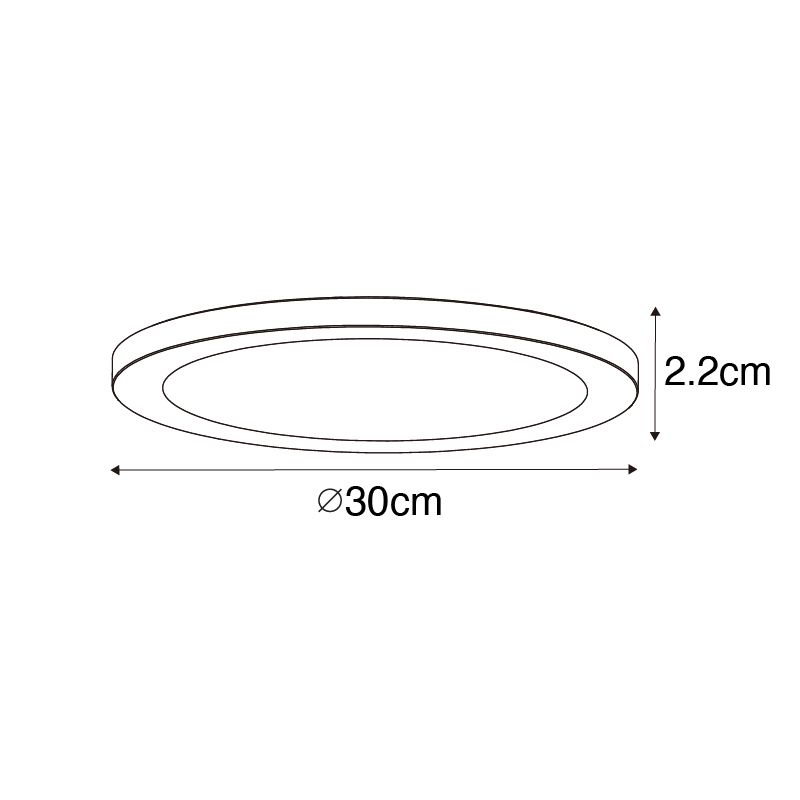 Set van 6 In- of opbouwspot wit 30 cm incl. LED 3 staps dim to warm - Trans