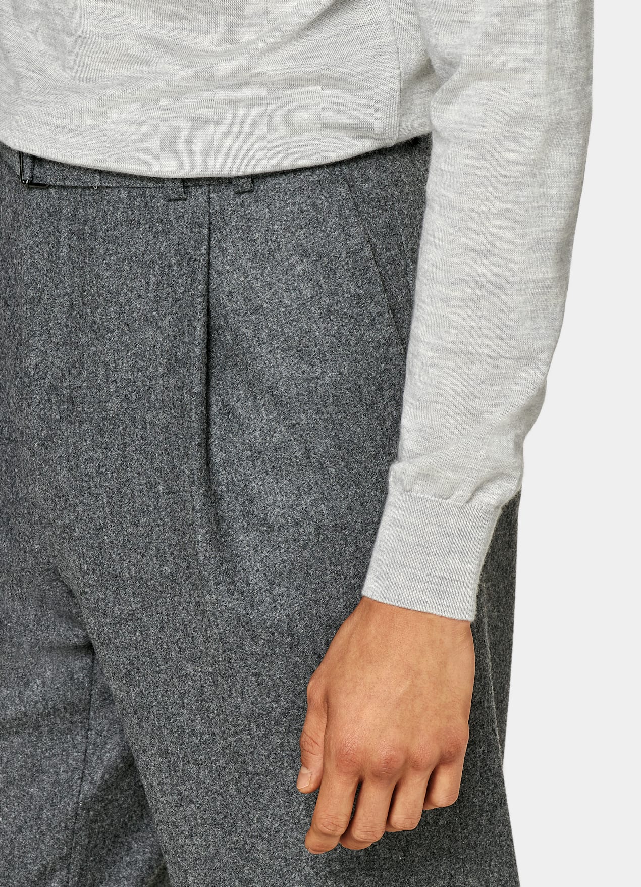 Col roulé Merino gris clair