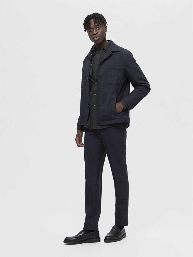 Selected Homme SLHSLIMOWEN-FLANNEL SHIRT LS NOOS Forest night/solid