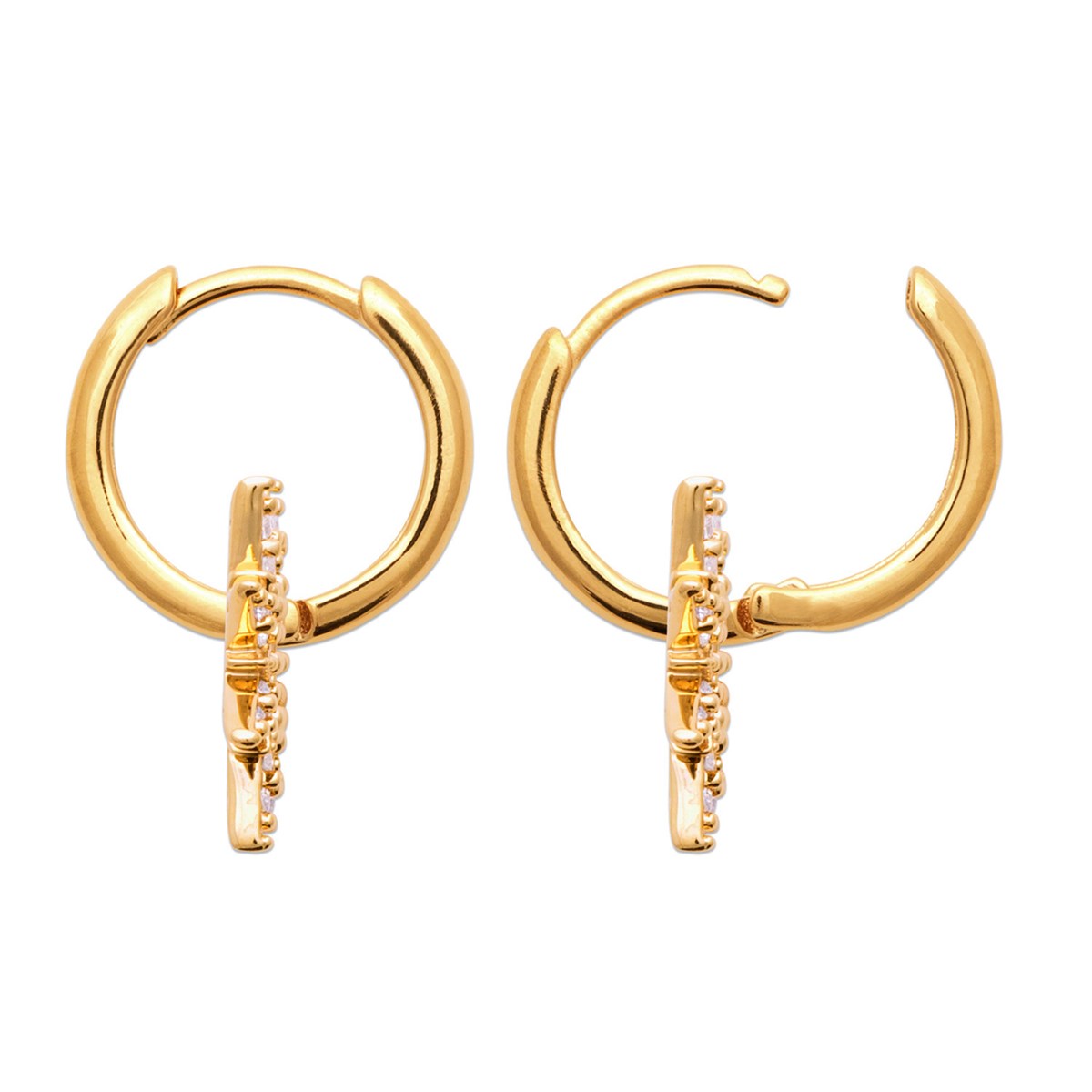 Boucles d'oreilles créoles Brillaxis soleil dorées