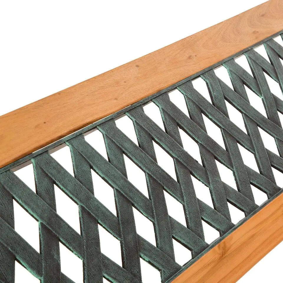 tectake Tuinbank Tamara 2-zitter van hout en gietijzer 128x51x73cm, Bruin