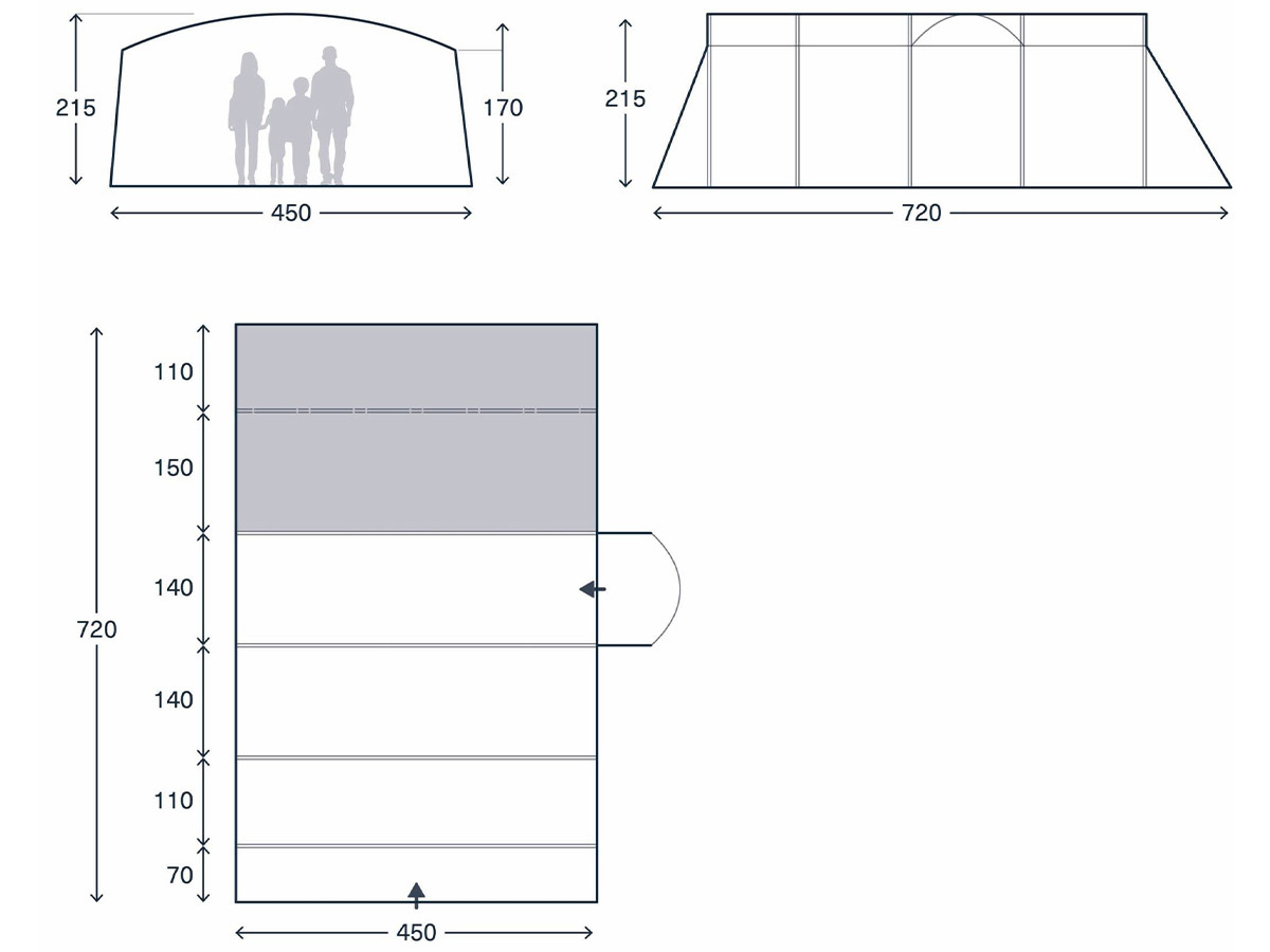 Kampa Seacliffe 6 AIR TC tunneltent