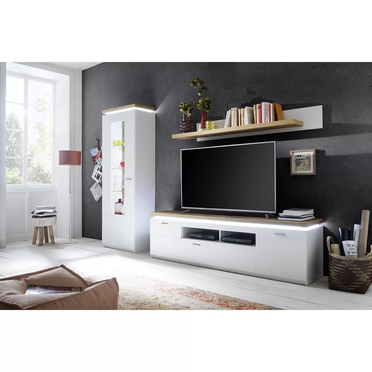 TV Möbel Cali Eiche,weiss