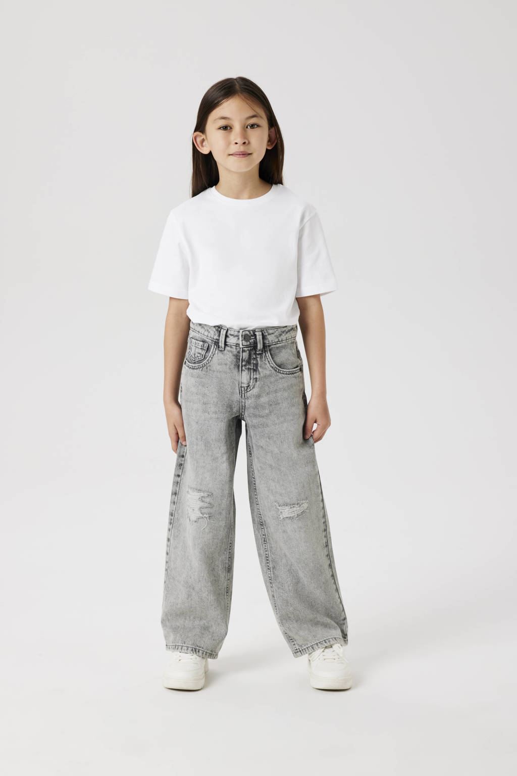 NAME IT wide leg jeans NKFROSE light grey denim