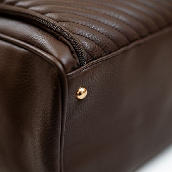 Isoki Double Zip Satchel - Quilted - Chocolate