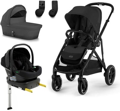Cybex GAZELLE S Duovogn inkl. Beemoo Route Babybilstol & Base, Moon Black/Black Stone
