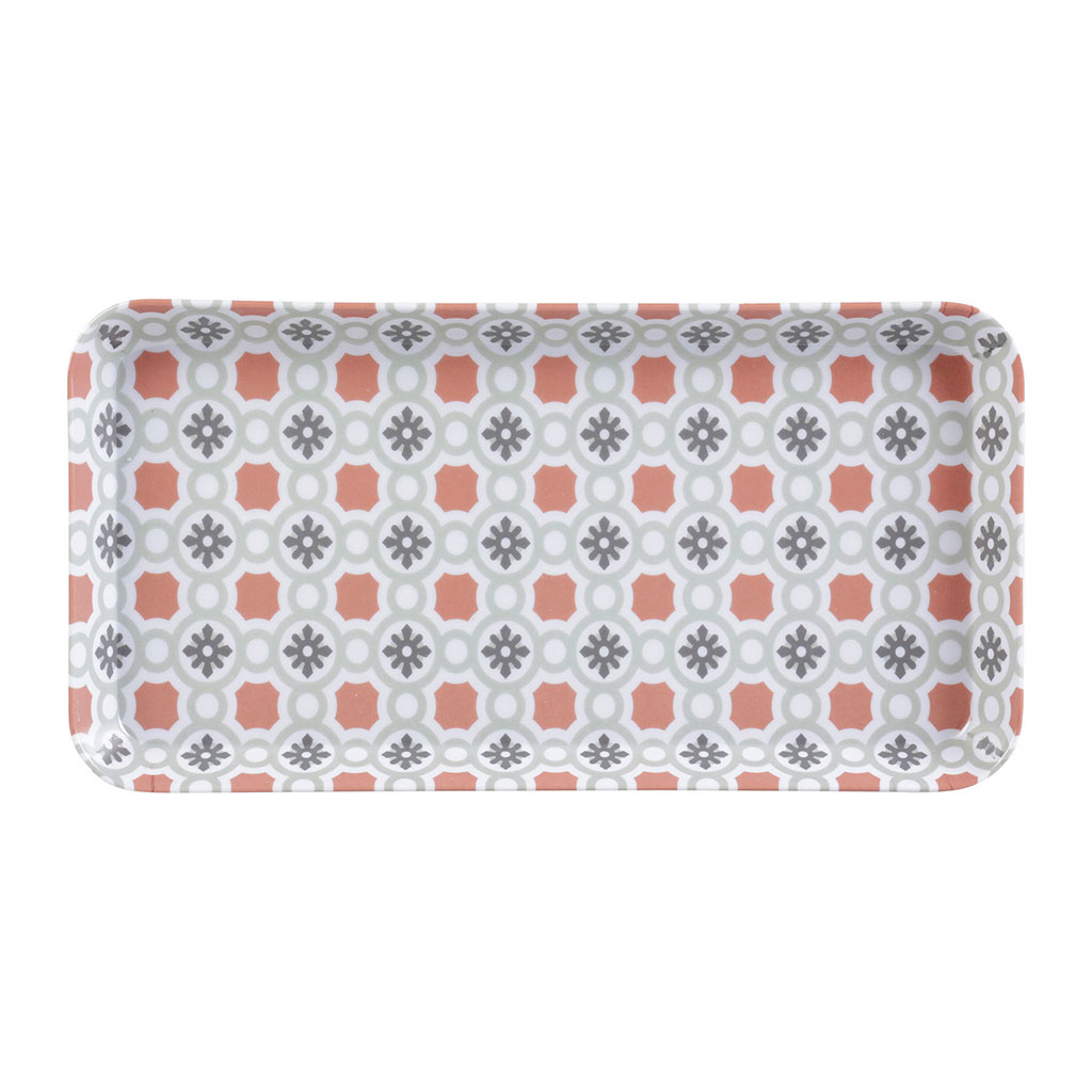 Plateau mélamine imprimé carreaux 30xx15cm
