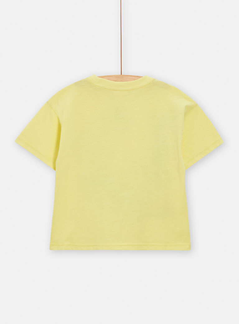 T-shirt jaune animation dauphin pour garçon