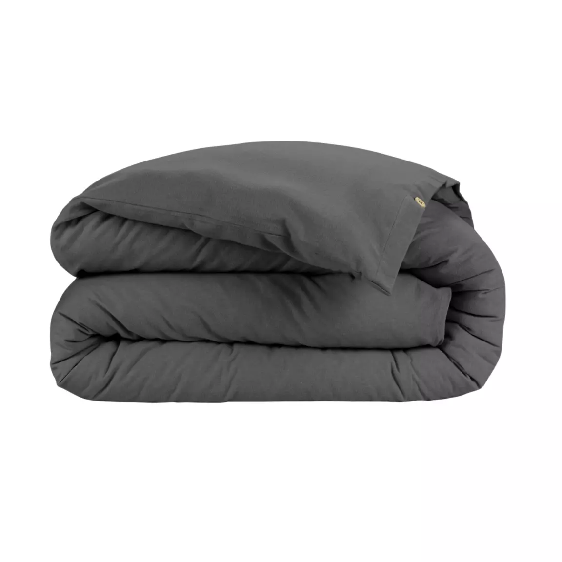 Housse de couette flanelle de coton (140 x 200 cm) Théa Gris anthracite