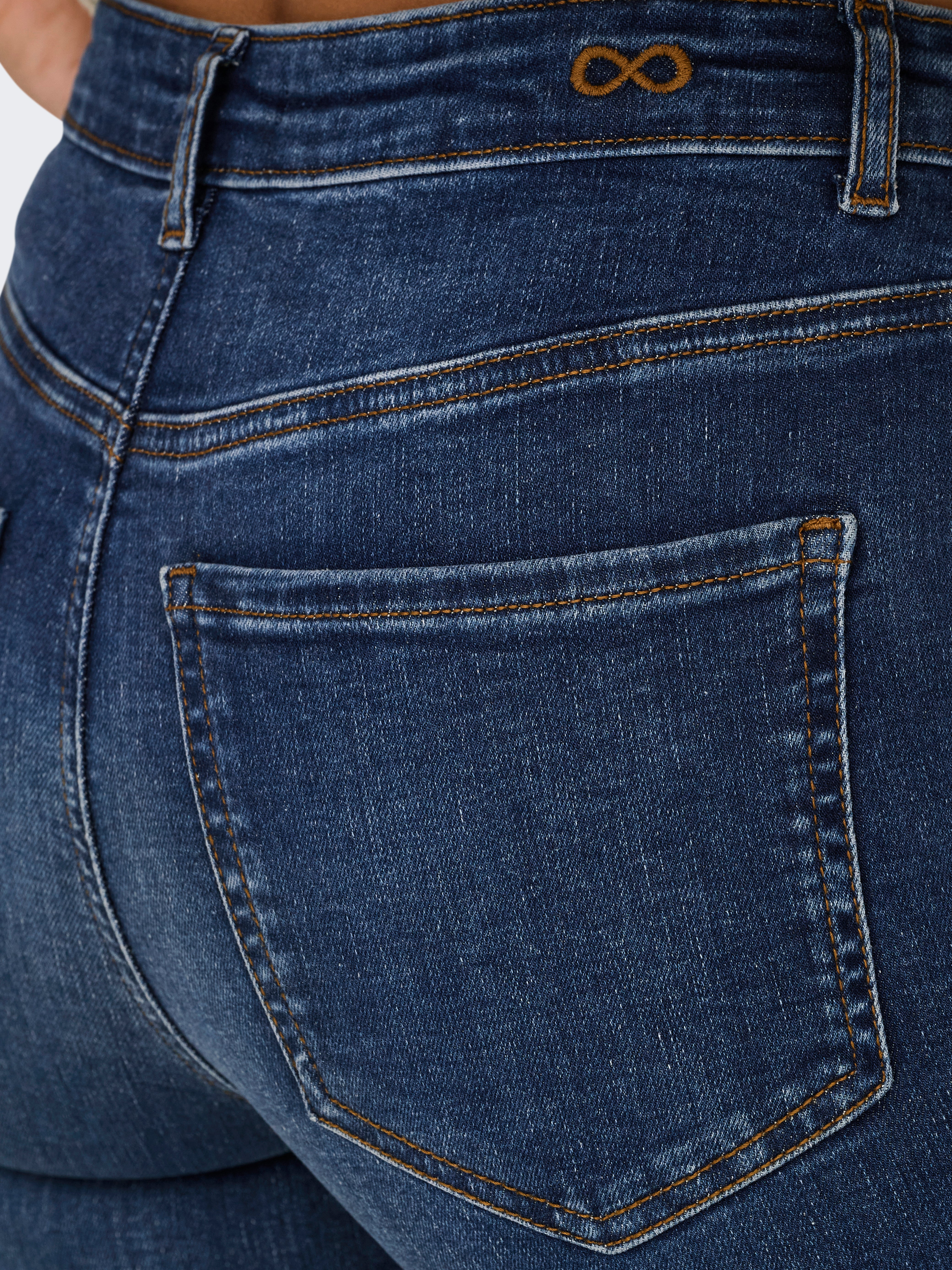JDYFINA Mittlere Taille Skinny Fit Jeans Dark Blue Denim