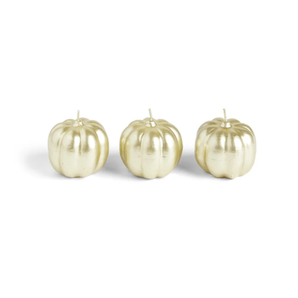 Bougie citrouille dorée 12H x3