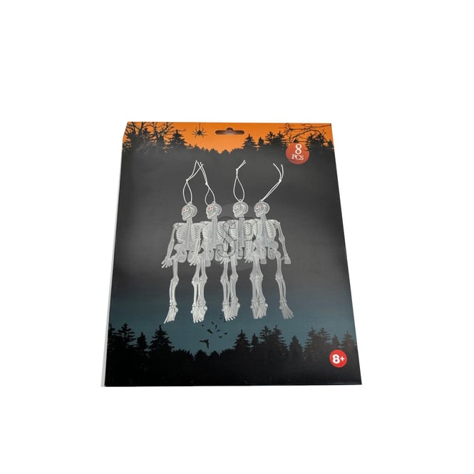 Dekohänger Skelett - Glow in the dark - ca. 14,5 cm - 8 Stück