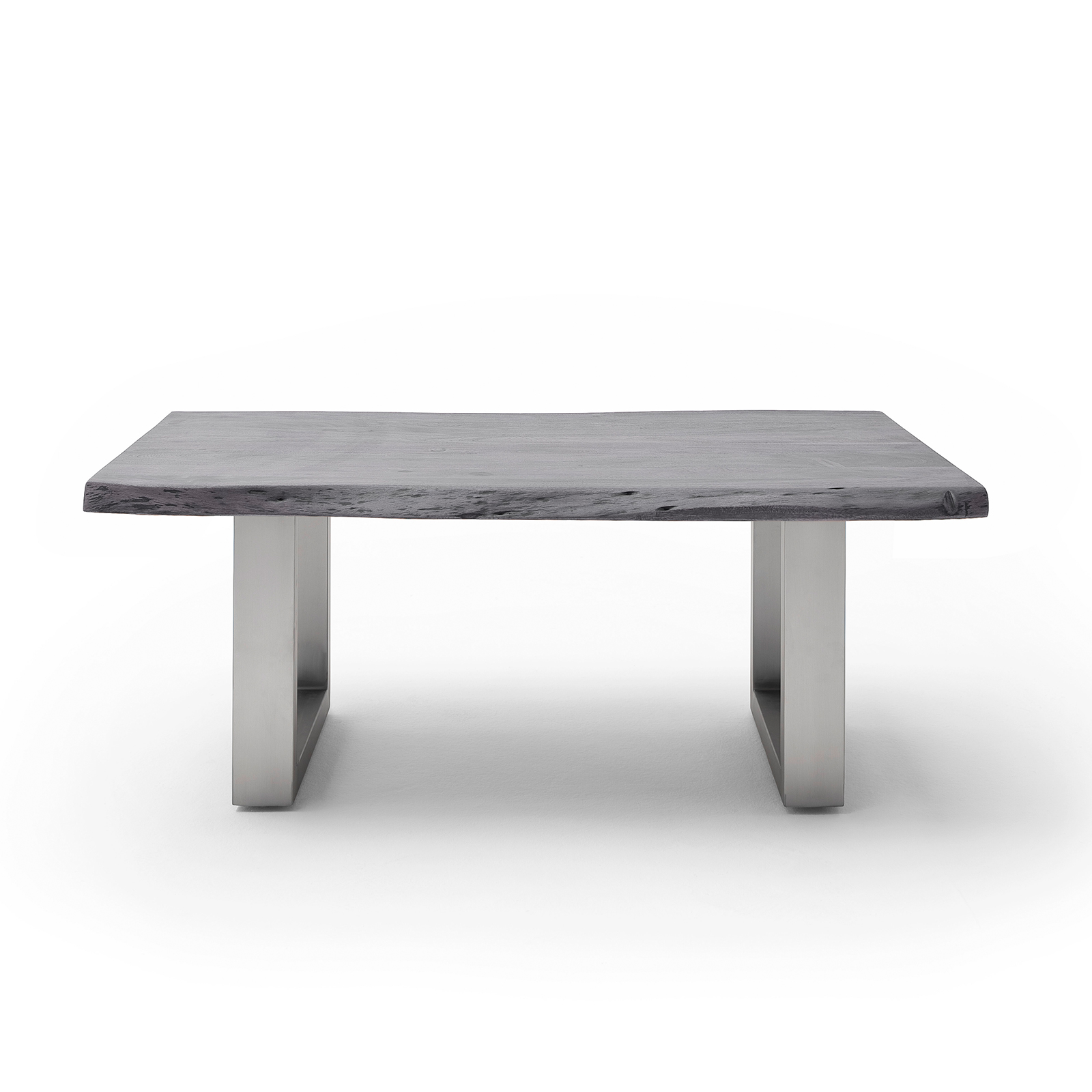 Couchtisch CARTAGENA - Akazie grau-Edelstahl - U-Gestell - 110x70 cm