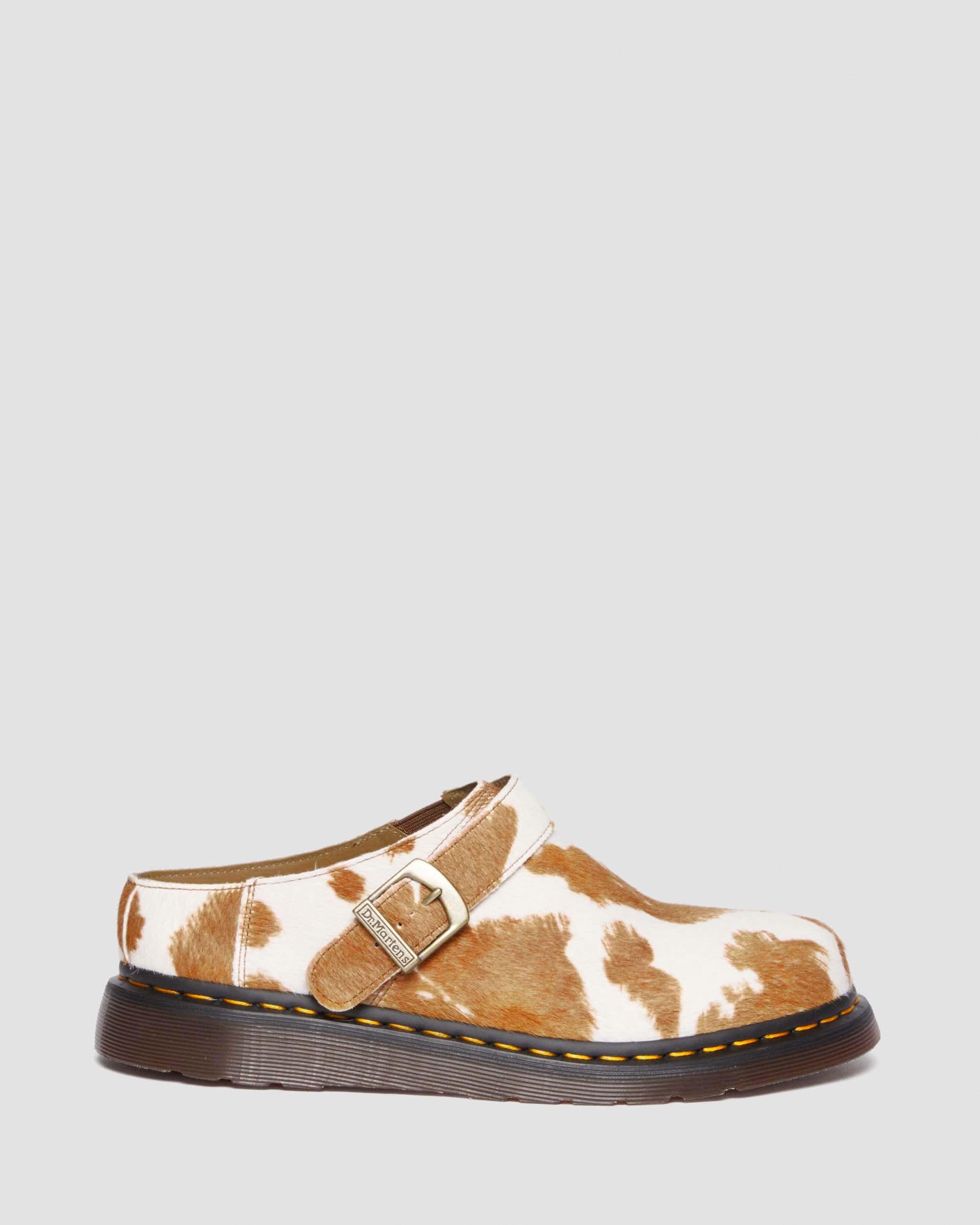 Isham Hair-On Cow Print Slingback Mules