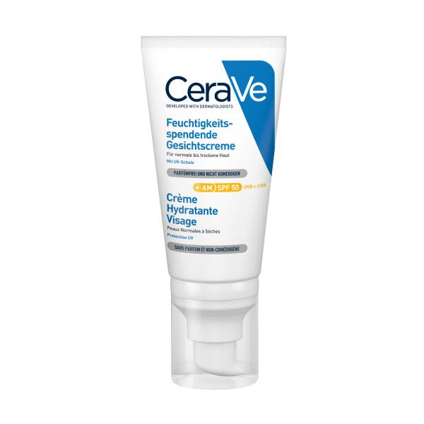 CERAVE Feuchtigkeitsspendende Gesichtscreme Creme LSF50 Tb 52 ml
