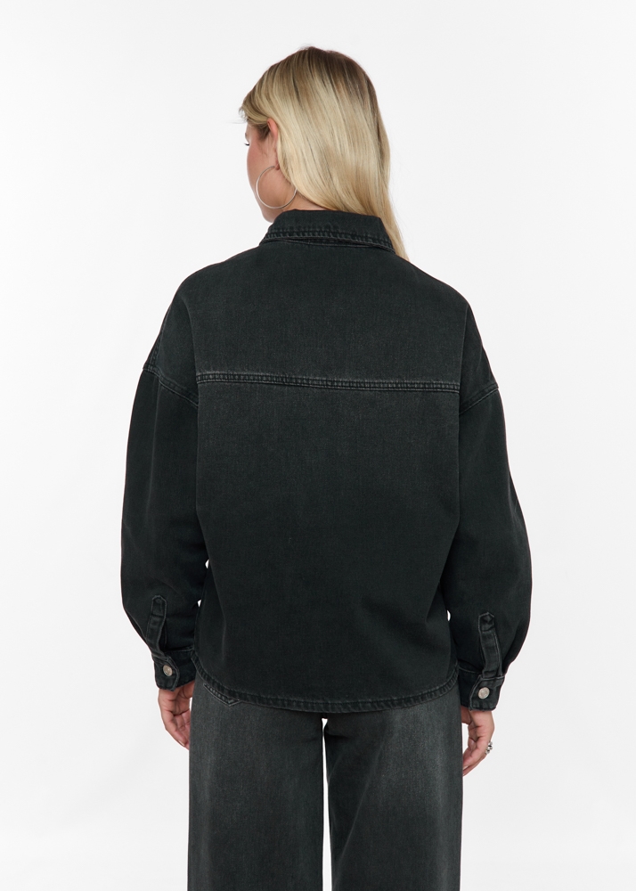 Boyfriend denim blouse zwart