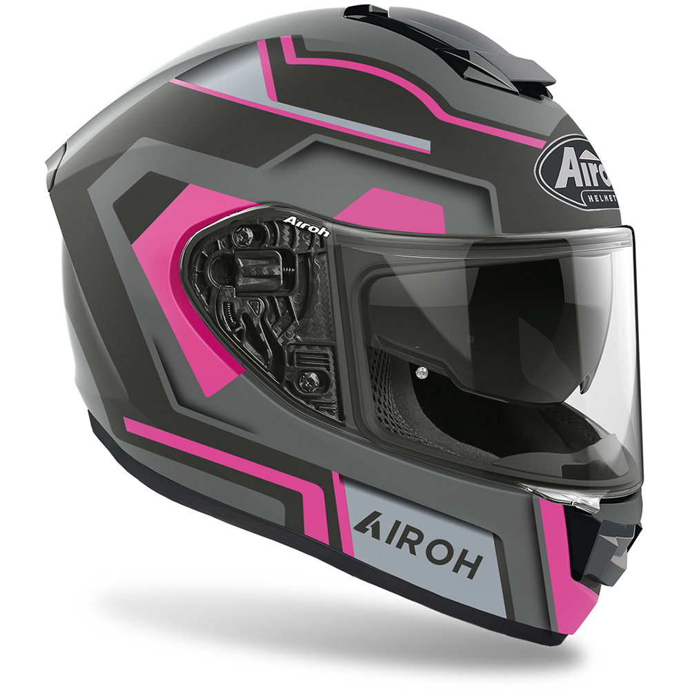 Airoh - Casque ST.501 Square Noir Mat / Gris Mat / Rose