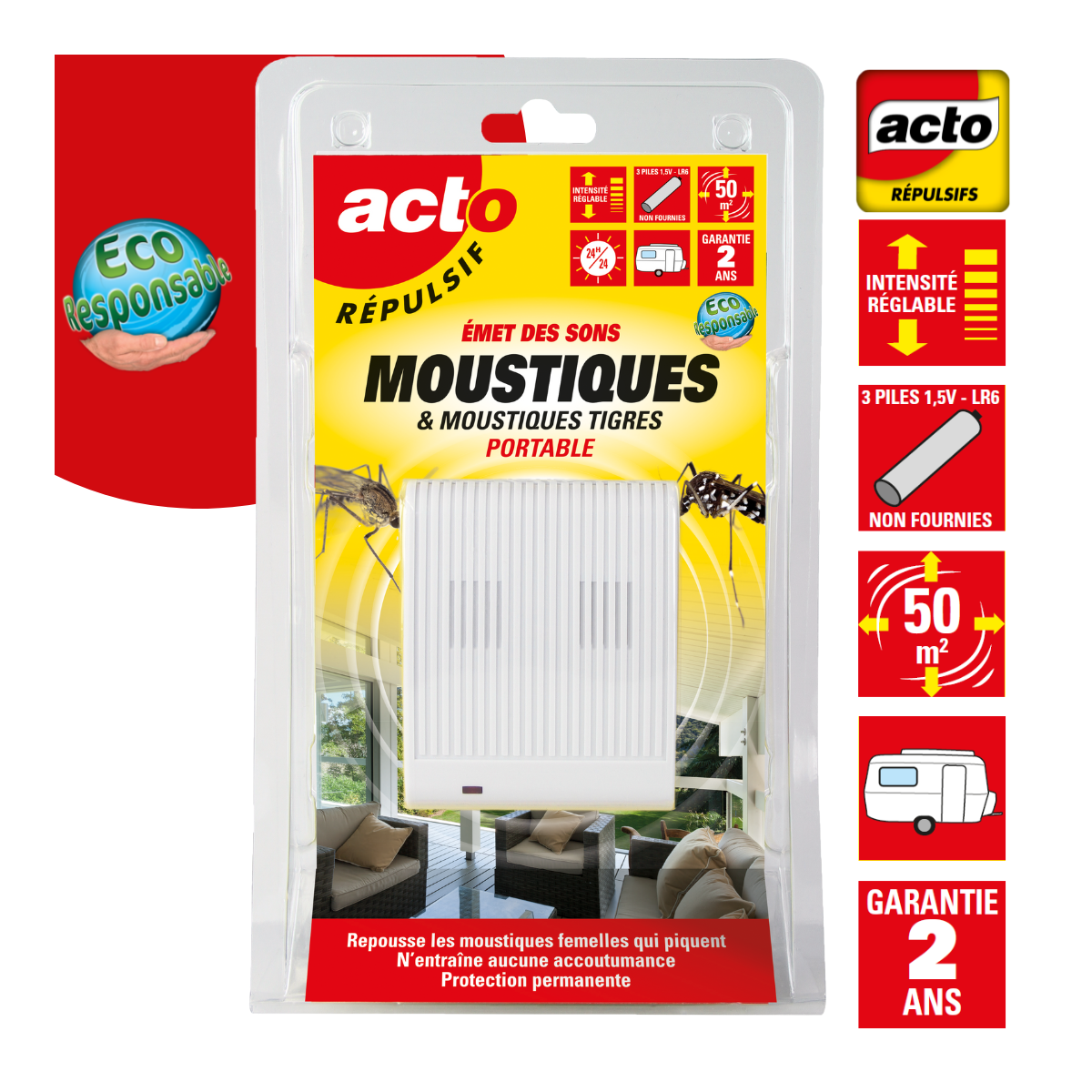 Répulsif ultrasons moustiques - protection efficace & portable contre les piqûre