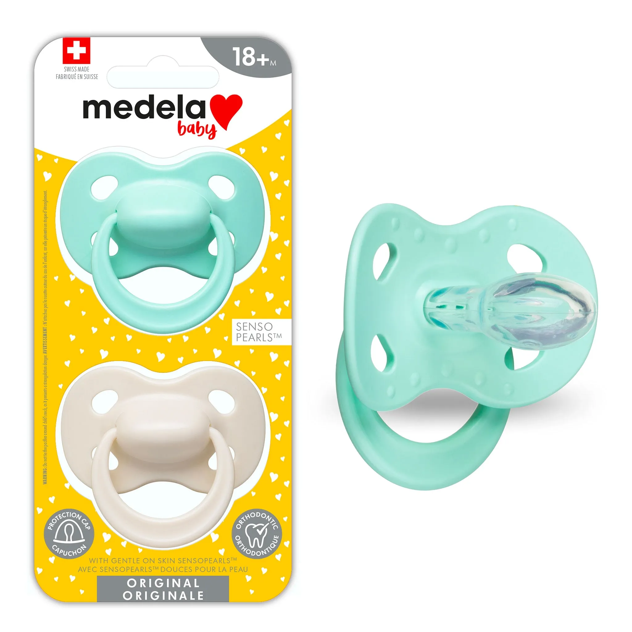 Medela Suce Orthodontique (2) 18mois et plus - Aqua  Beige