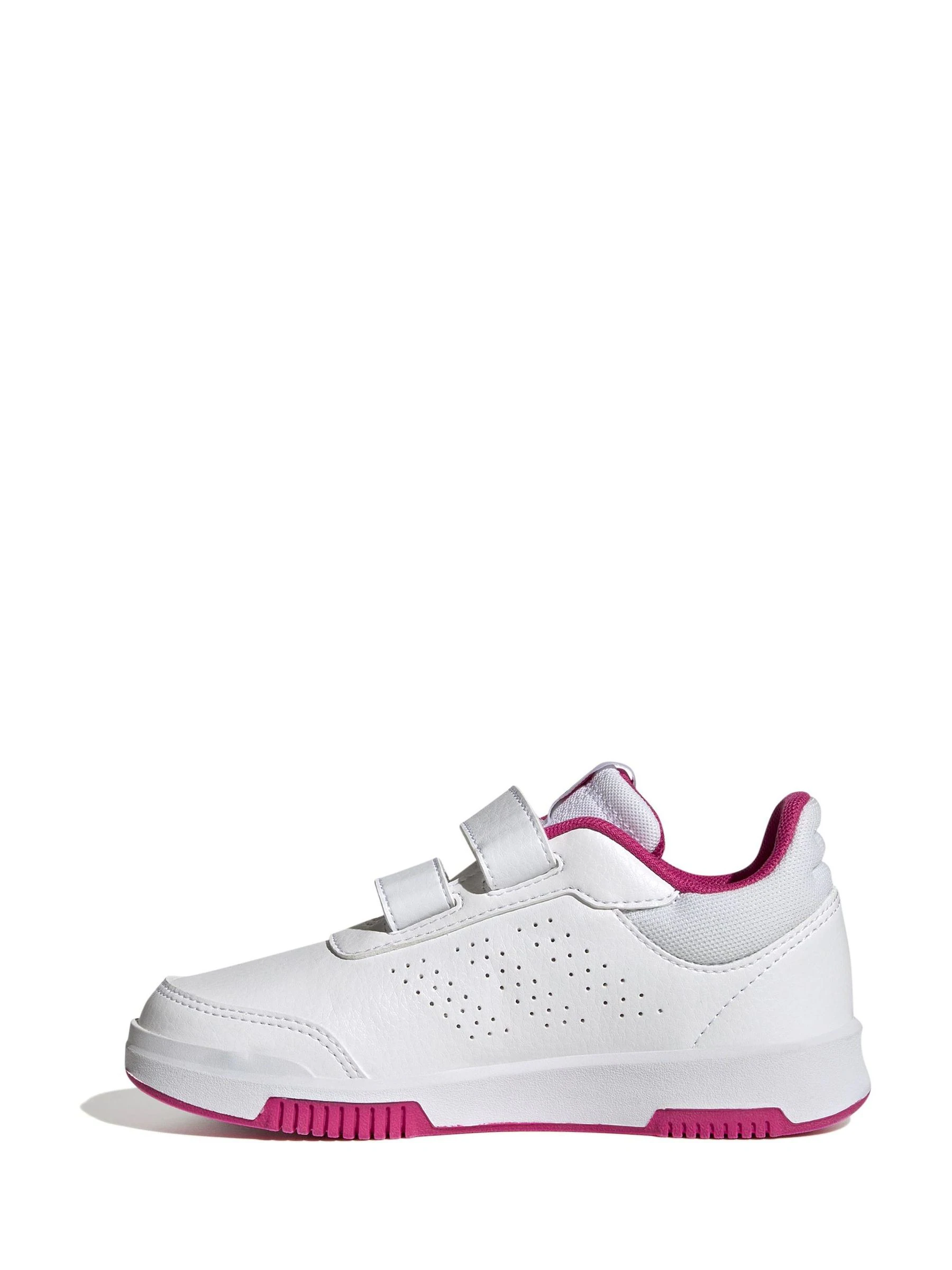 Wit/roze - adidas Tensaur kindersneakers met klittenbandsluiting