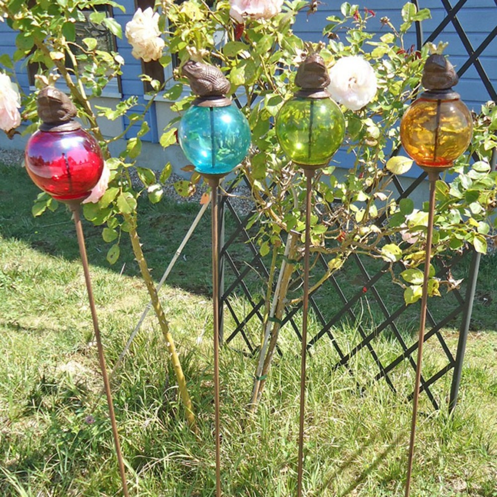 Tuteur boule grenouille bleu 10x117cm