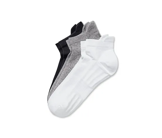 3 Paar Unisex-Profi-Laufsocken, schwarz, weiß, grau