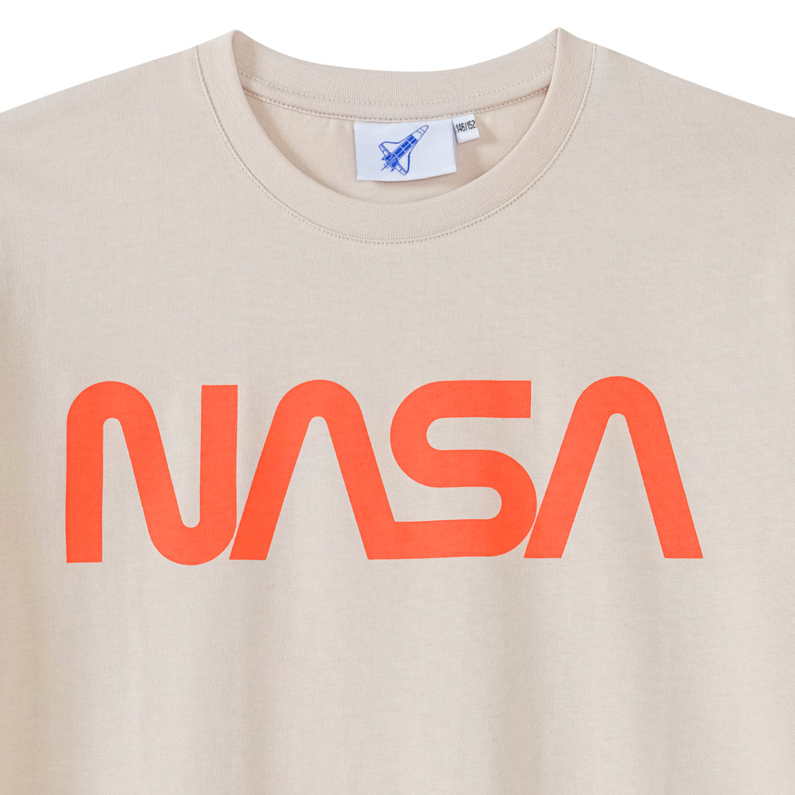 Yigga NASA T-Shirt mit Schriftzug beige