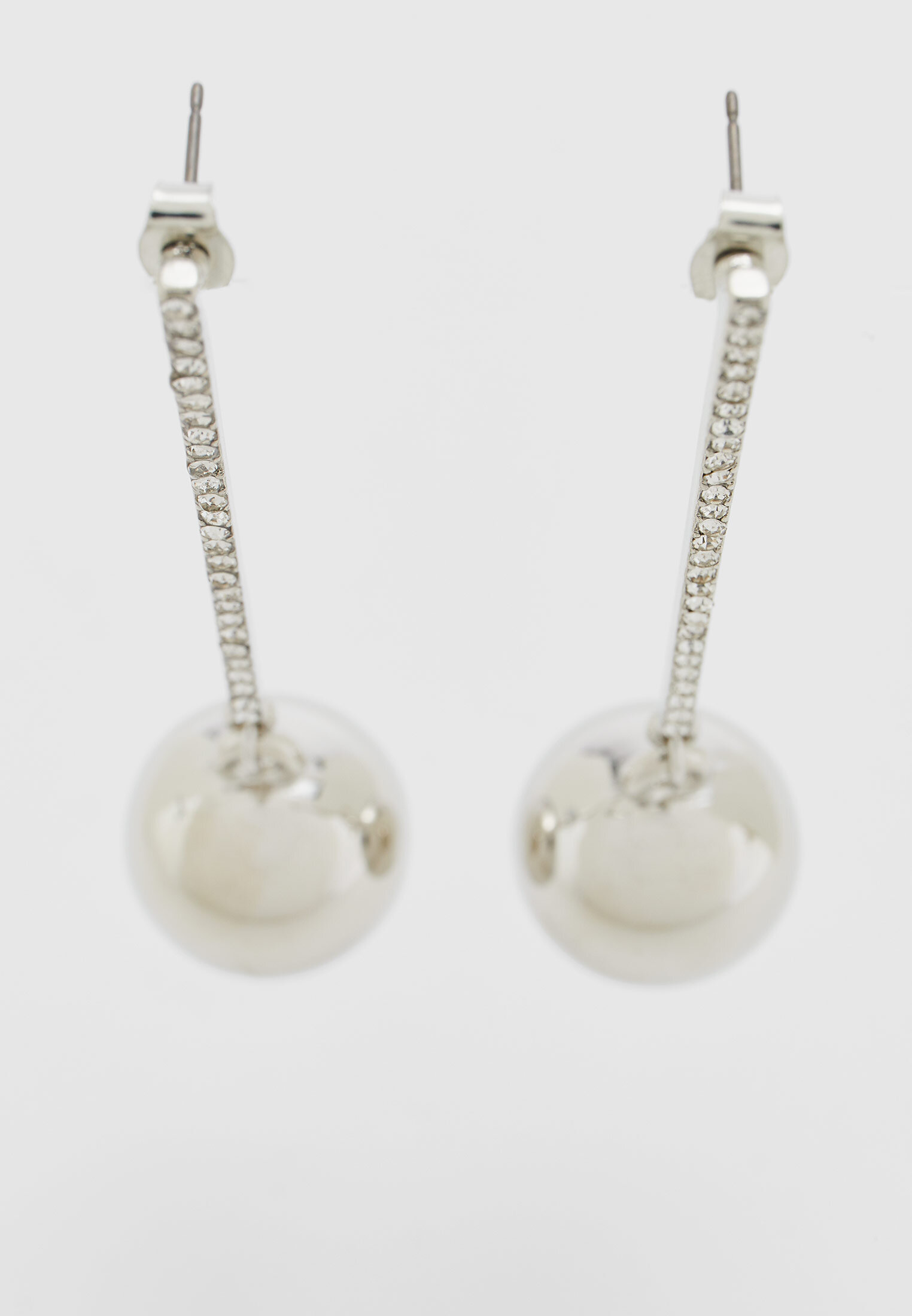 Brincos pendentes de bola com strass