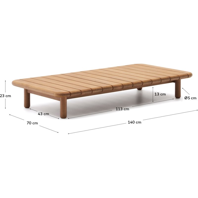 Table basse Turqueta en bois de teck 140 x 70 cm
