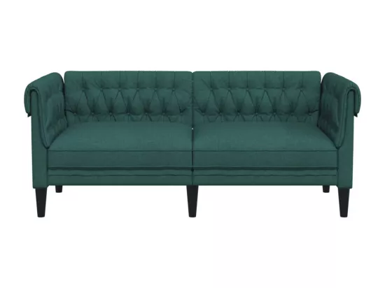 Canapé Chesterfield 2 places vert foncé tissu