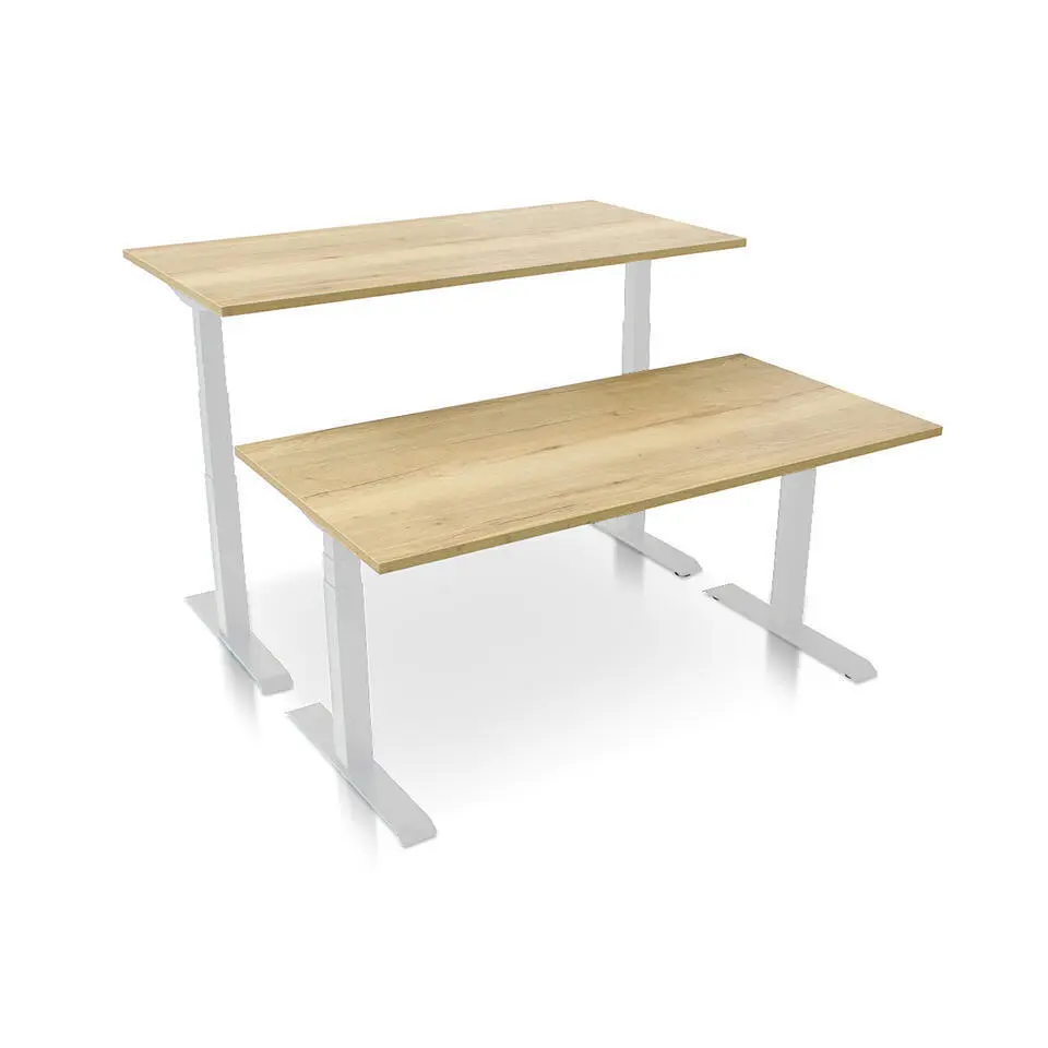 MRC PRO elektrisch ARBO zit-sta bureau - 160x80 cm robuust eiken