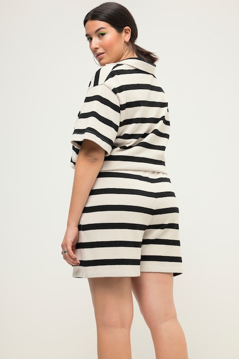 Jersey-Shorts, Loose Fit, Ringel, Elastikbund