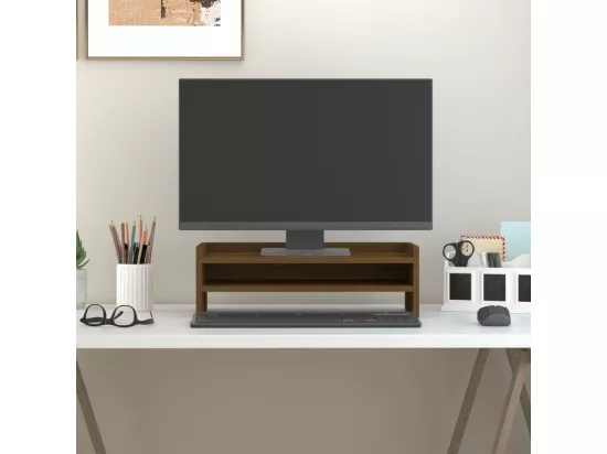Support de moniteur Marron miel 50x24x16 cm Bois de pin solide