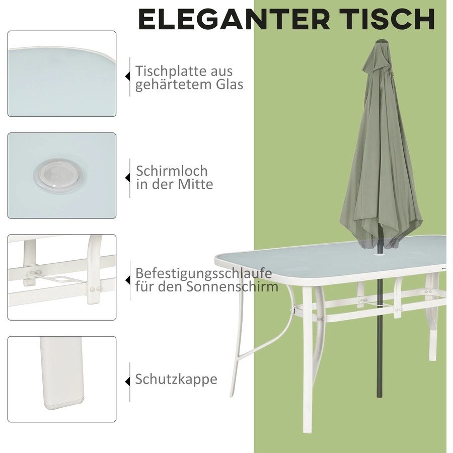 Outsunny Gartenmöbel-set mit Sonnenschirm bunt