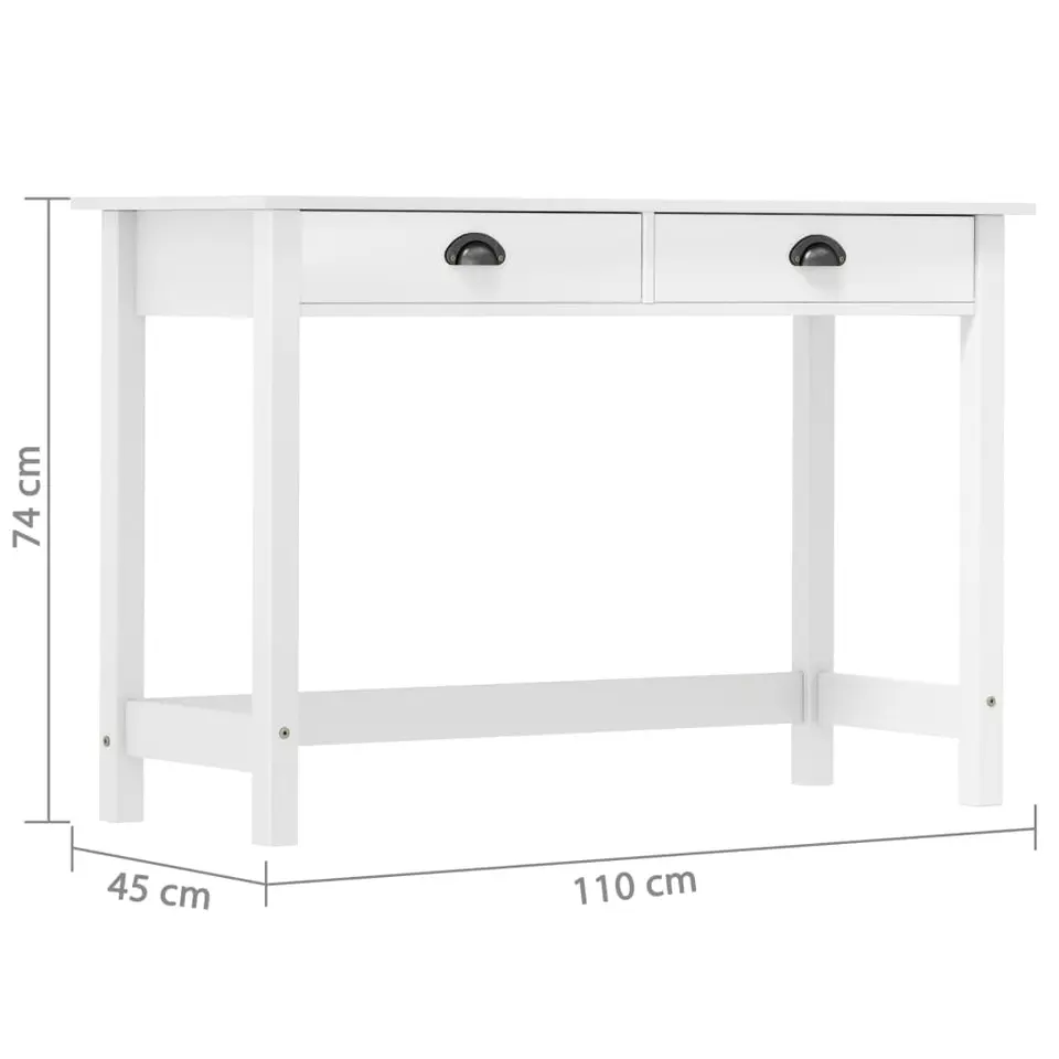 vidaXL - Wandtafel - Wit - Grenenhout