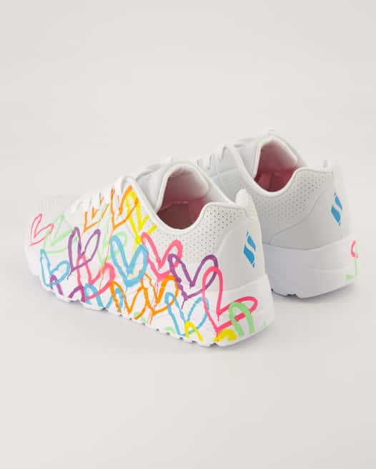Skechers Uno Lite-Spread The Love Sneaker in Weiß