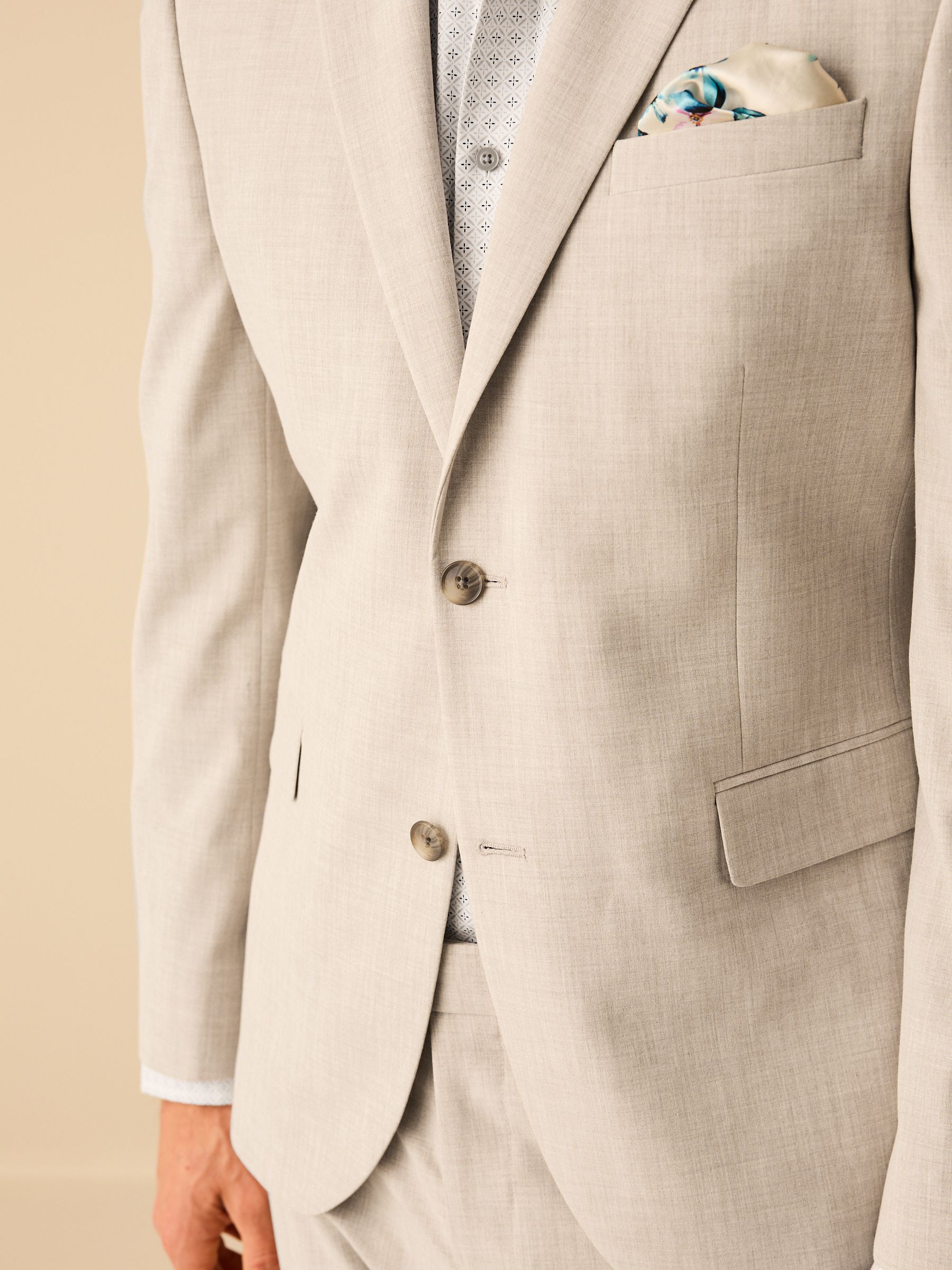 Pastelgeel - Slim Fit - Meegevend stretchkostuumjasje