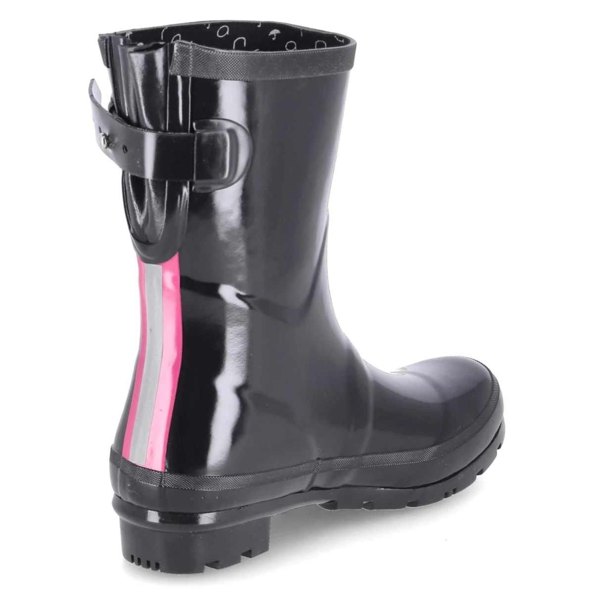RajnGummistiefel GLOSSY - black-pink