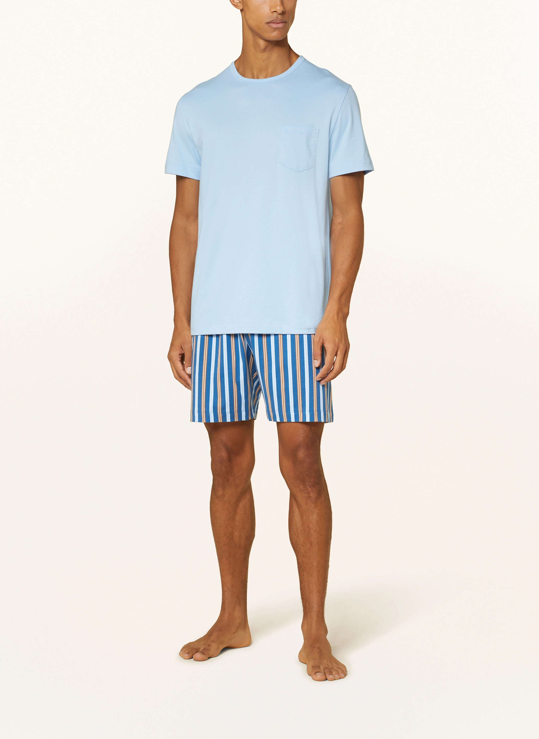 mey Shorty-Schlafanzug Serie BOLD BLUE STRIPES