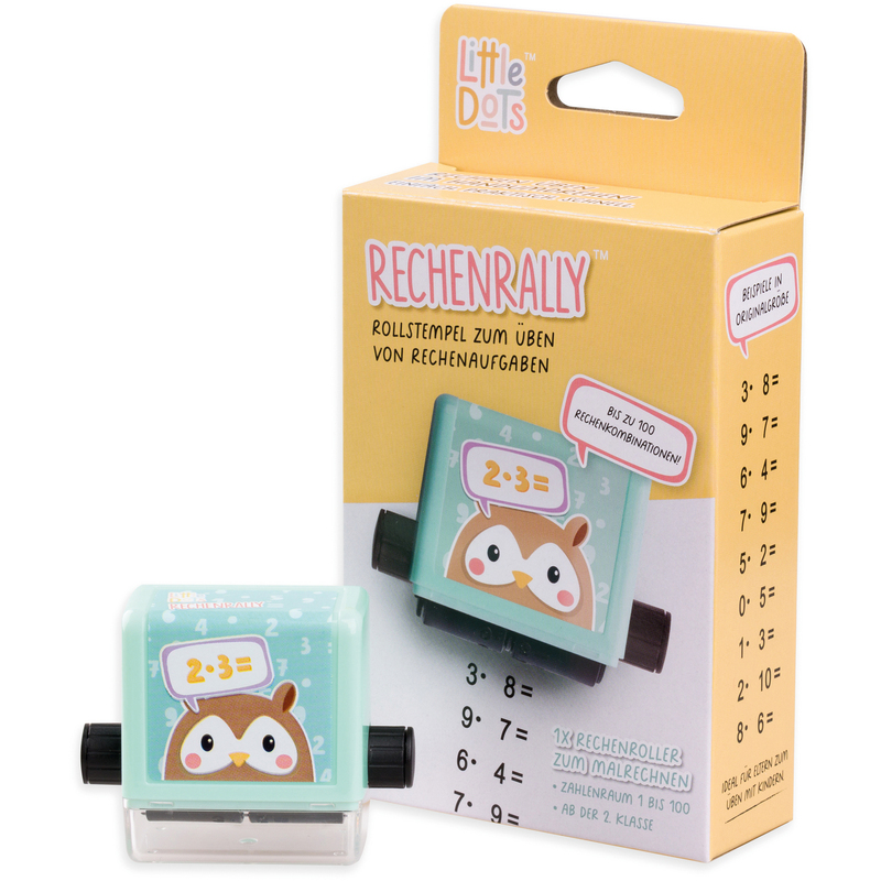 Little Dots Rechenrally Rollstempel Mal Rechnen, Zahlen, schwarz