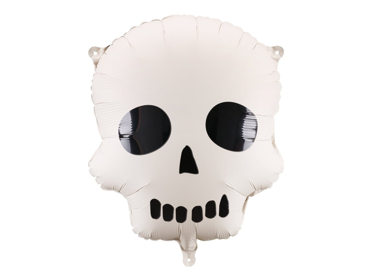 Halloween Helium Ballon Wit Zwart Doodshoofd Leeg 41cm