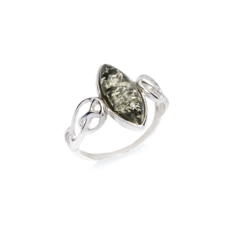 Bague argent 925 Ambre veritable de la mer Baltique