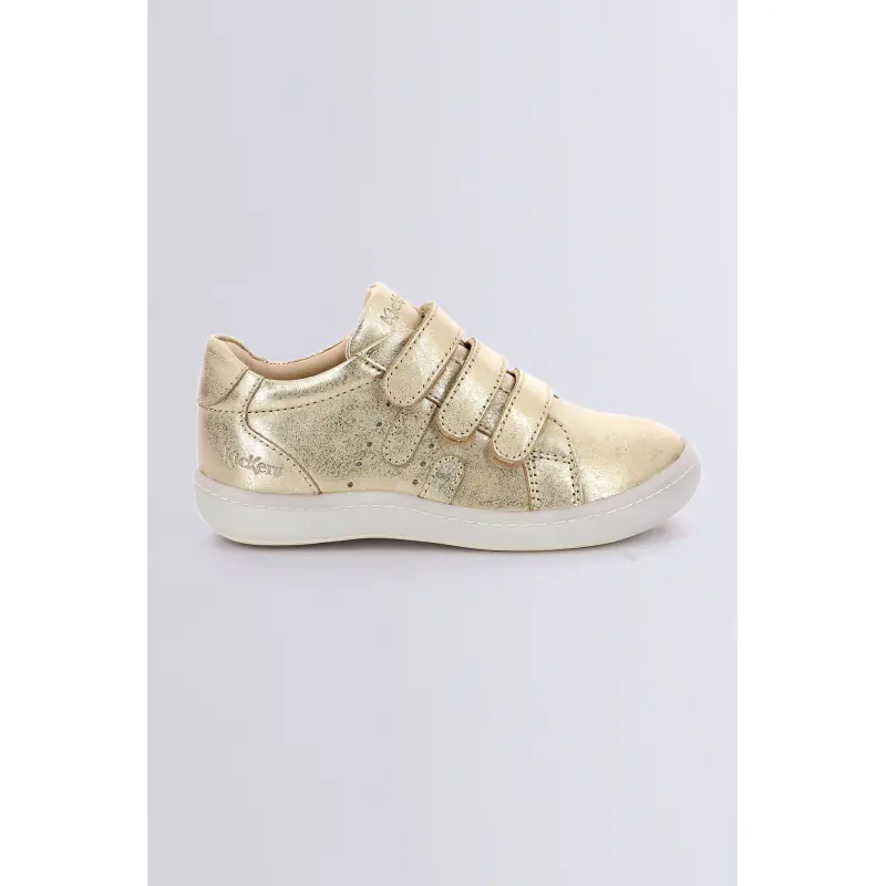 Kickpomkro Beige champagne BASKETS BASSES Cuir Fille