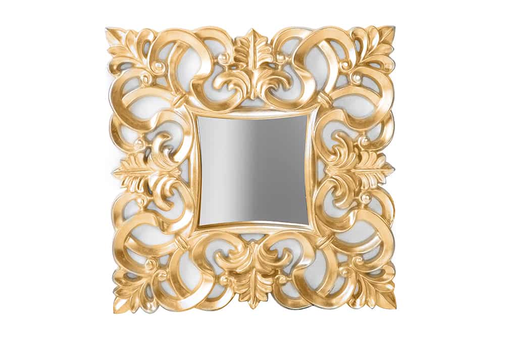 Eleganter Wandspiegel VENICE 75x75cm gold antik Barockstil
