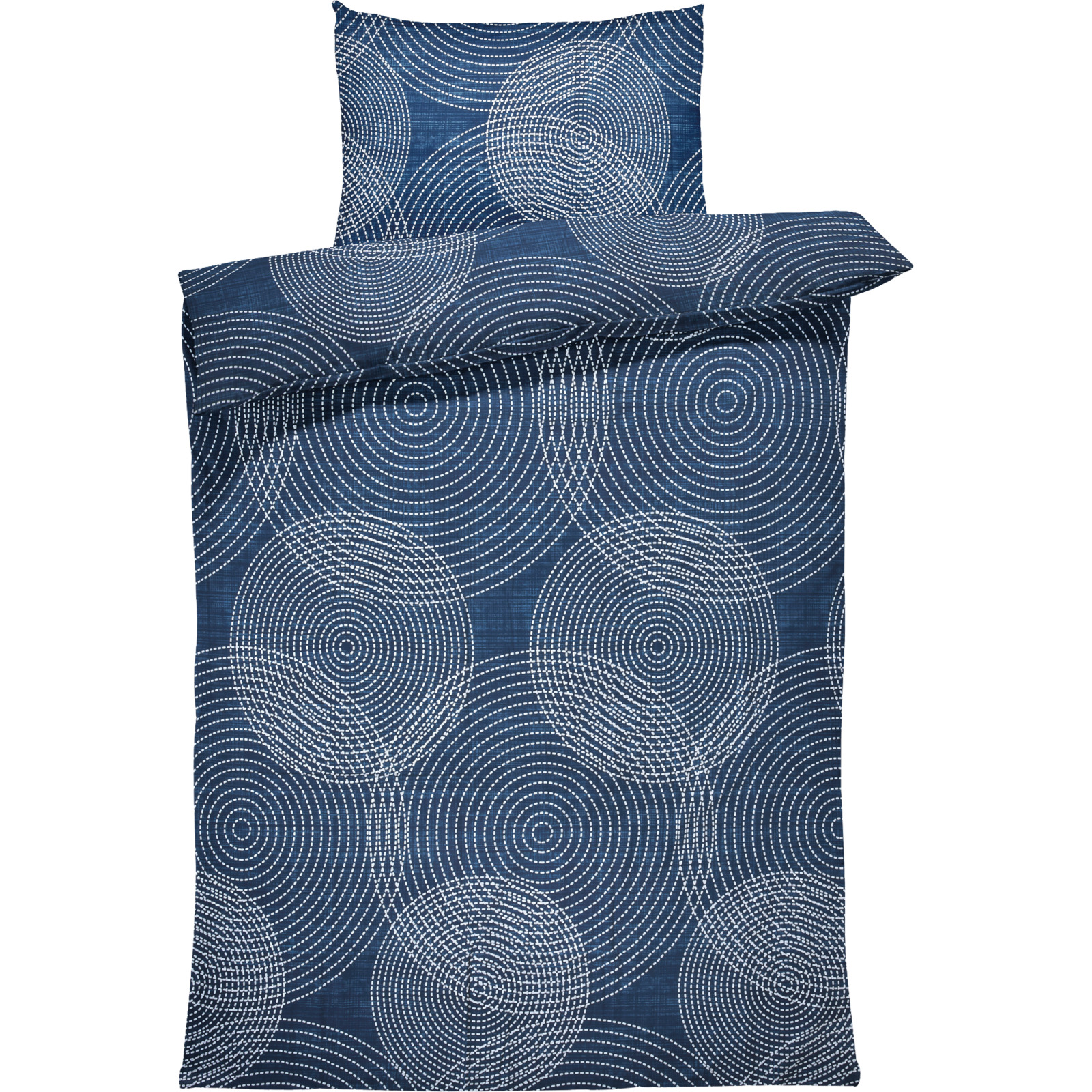 Bettwäsche Renforcé Geometrie Navy 160x210 65x100 Bettanzug Nord