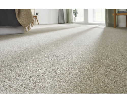 Velours tapijt Ines beige 400 cm breed (per meter verkocht)
